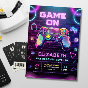 Invitation Anniversaire Level Up Gaming, Anniversaire de jeu