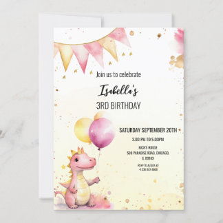 Invitation anniversaire licorne rose modifiable
