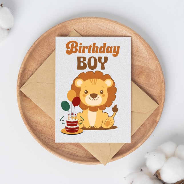 Invitation anniversaire Lion 1ère année Modifiable (Créateur téléchargé)