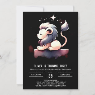 Invitation Anniversaire Lion Pastel Personnalisé