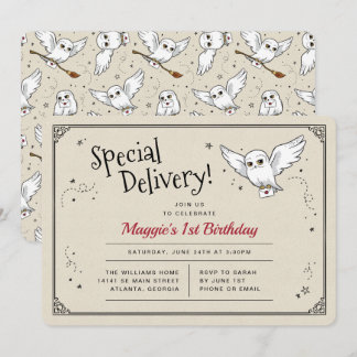 Invitation Anniversaire Livraison Spéciale Harry Potter Hedwi