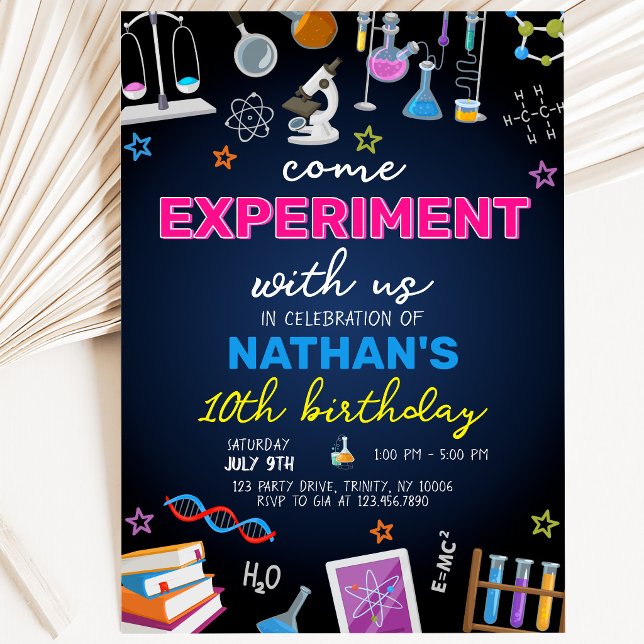 Invitation Anniversaire Mad Science (Créateur téléchargé)