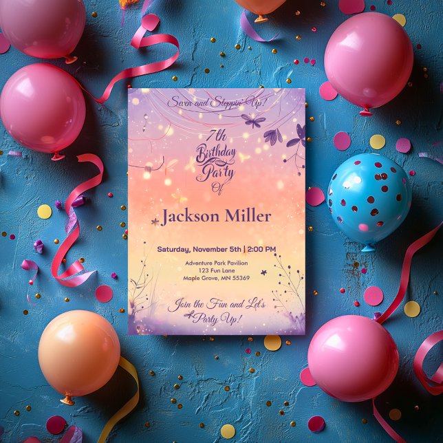 Invitation Anniversaire magique avec chiot adorable (Créateur téléchargé)