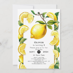 Invitation Anniversaire Magique Citron