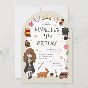 Invitation Anniversaire Magique d'Hermione Granger