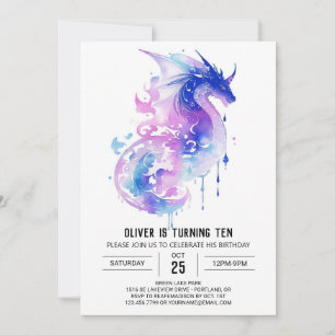 Invitation Anniversaire magique du majestic Dragon
