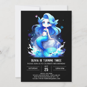 Invitation Anniversaire magique Pastel Mermaid