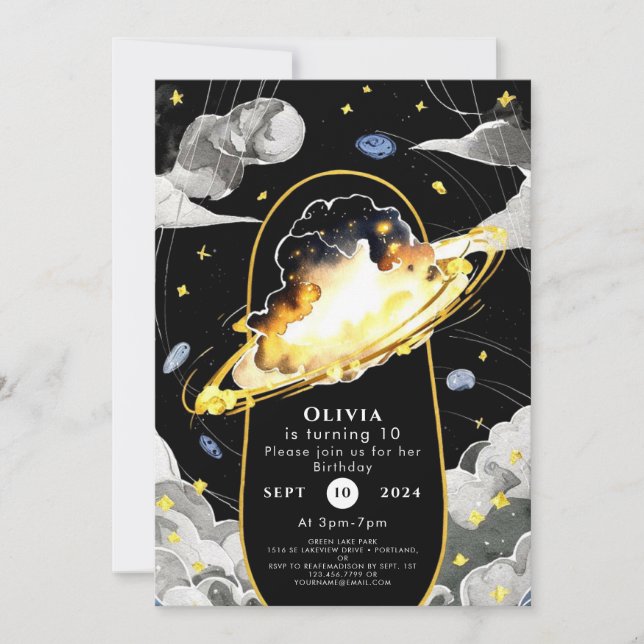 Invitation Anniversaire Magique Pastel Space (Devant)