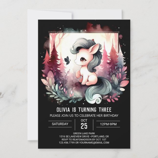 Invitation Anniversaire Majestic Boho Horse (Devant)