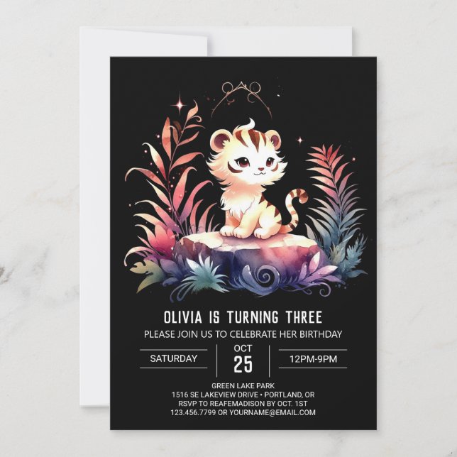 Invitation Anniversaire Majestic Custom Tiger (Devant)