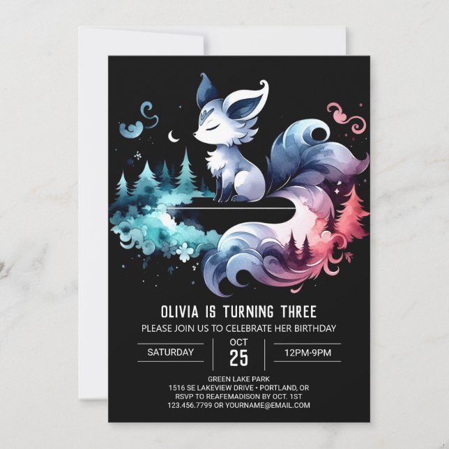 Invitation Anniversaire Majestic Fun Wolf (Devant)
