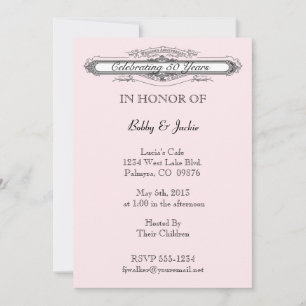 Invitation Anniversaire mariage