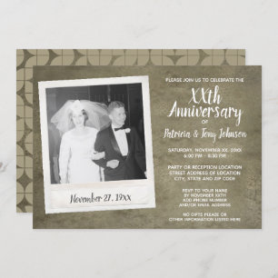 Invitation Anniversaire mariage avec photo Vintage - parchemi