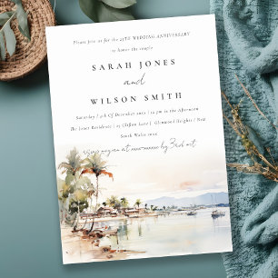 Invitation Anniversaire Mariage du paysage de la baie de Mont