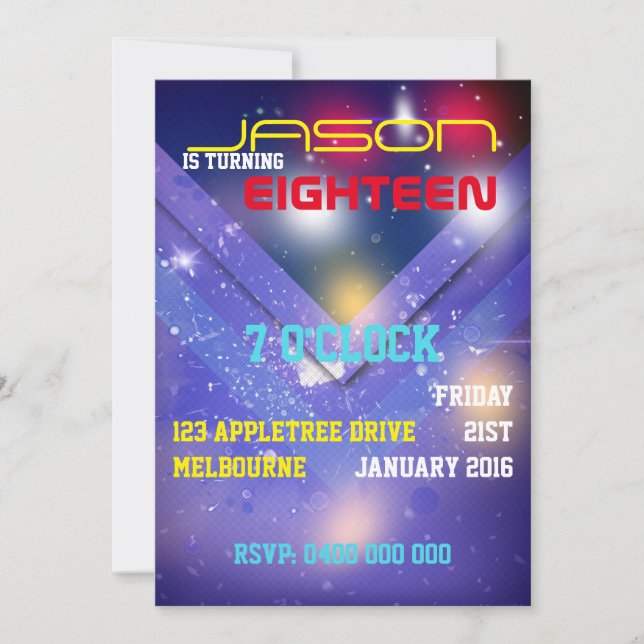 INVITATION ANNIVERSAIRE MASCULIN (Devant)