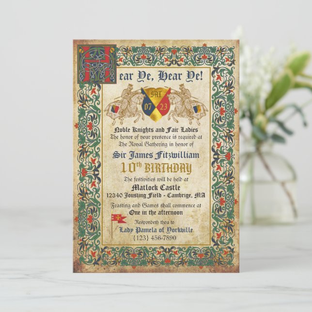 Lot De 8 Cartes D'invitation Anniversaire Chevalier - Festivitré