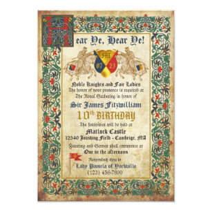 Invitations Faire Part Cartes Anniversaire Medieval Zazzle Fr