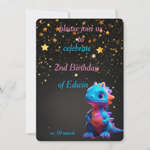 Invitation anniversaire mignon bébé dinasaur