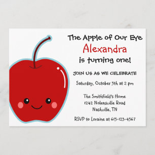 Invitation Anniversaire mignon d'Apple