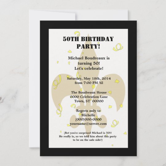 Invitation Anniversaire Mignon De Surprise D Or De Noir De Zazzle Fr