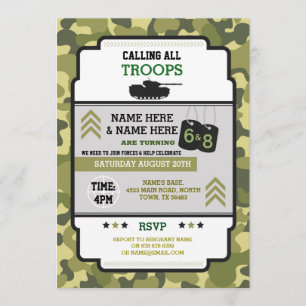 Invitation Anniversaire militaire conjoint de l'armée Deux ch