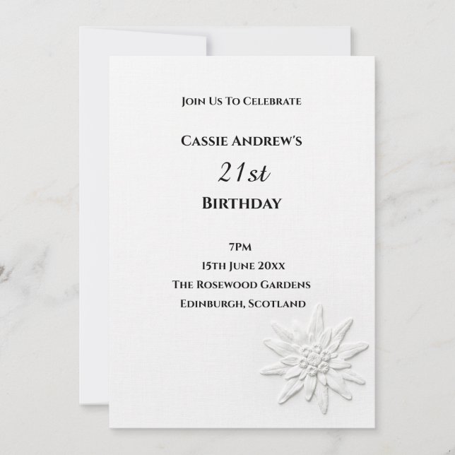 Invitation Anniversaire Minimal Daisy pour une étape importan (Devant)