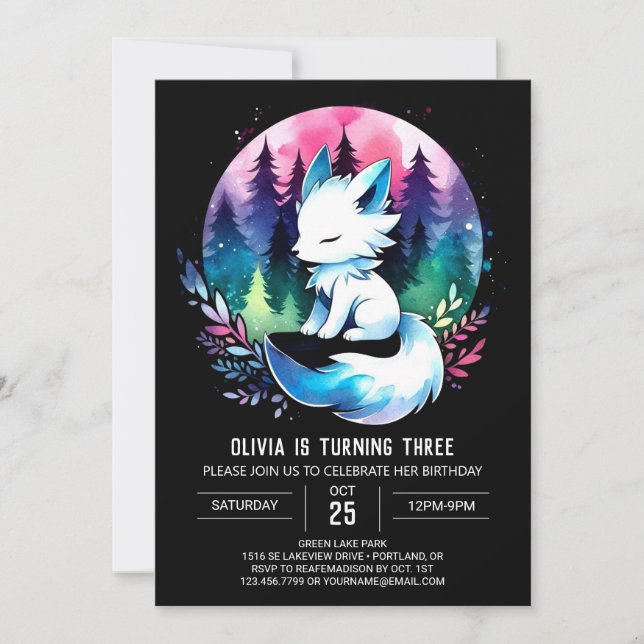 Invitation Anniversaire minimal de loup imprimable (Devant)