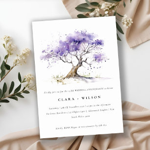 Invitation Anniversaire minimal du Mariage Lilac Jacaranda Tr