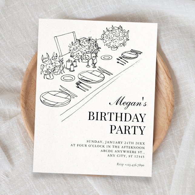 Invitation Anniversaire minimaliste (Créateur téléchargé)