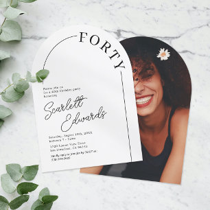 Invitation Anniversaire Minimaliste 40 Ans Adulte Arc