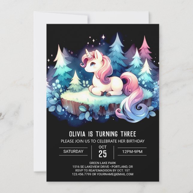 Invitation Anniversaire minimaliste du Cheval (Devant)