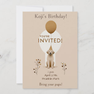 Invitation Anniversaire minimaliste du chien