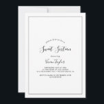 Invitation Anniversaire minimaliste du Sweet sixteen<br><div class="desc">Cette invitation minimaliste d'anniversaire de sweet sixteen est parfaite pour une simple fête de 16ème anniversaire. Le design romantique moderne présente une typographie classique en noir et blanc associée à une calligraphie rustique mais élégante avec un style vintage lettré à la main. Personnalisable dans n'importe quelle couleur. Gardez le design...</div>