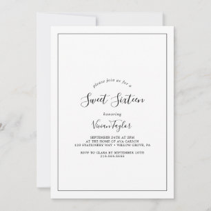 Invitation Anniversaire minimaliste du Sweet sixteen