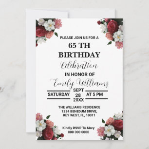 Invitation Anniversaire, Modèle ÉDITABLE, Femmes F