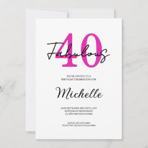 Invitation Anniversaire Moderne 40 ans 40 et Incroyable Fête