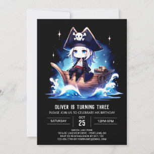 Invitation Anniversaire moderne adorable Pirate