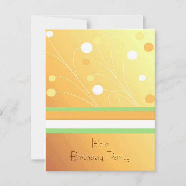 Invitation anniversaire moderne avec des bandes ja (Devant)