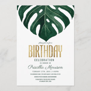Invitation Anniversaire moderne de la feuille de fromage suis