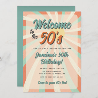 Invitation anniversaire modifiable rétro vintage o