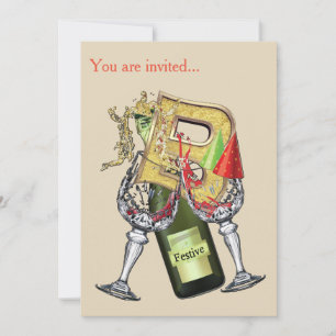 Invitation Anniversaire - Monogramme majuscule - lettre B