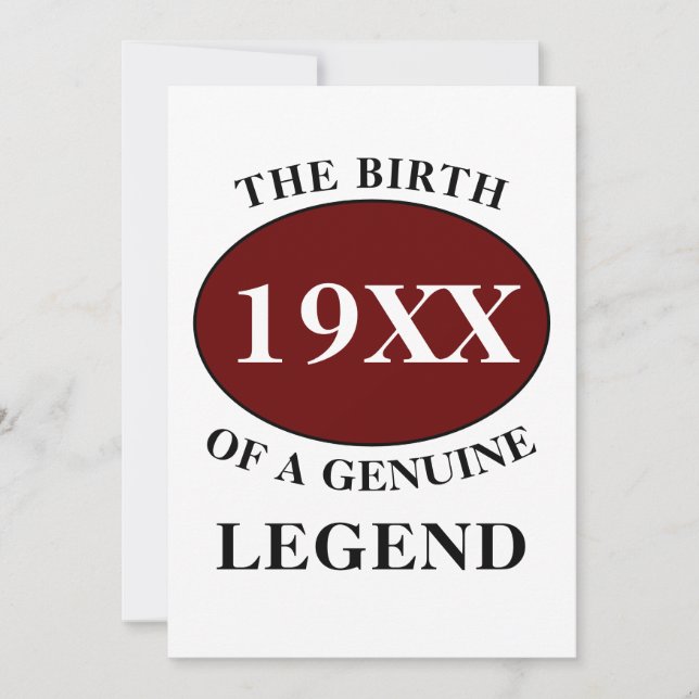 Invitation Anniversaire Monogramme Nom initial Année Humour A (Devant)