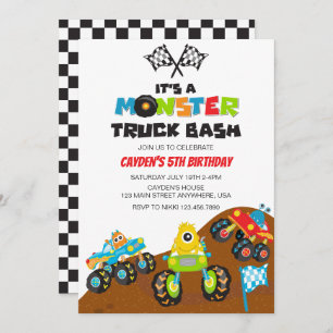 Invitation Anniversaire Monster Truck