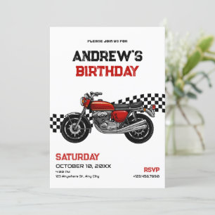 Invitation Anniversaire moto classique