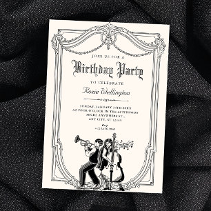 Invitation Anniversaire musical vintage