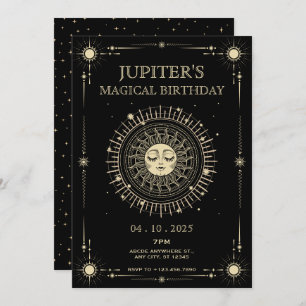 Invitation Anniversaire mystique de tarot boho