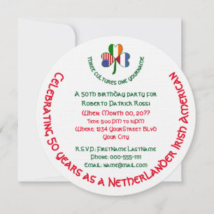 Invitation Anniversaire Nérlandais Irlandais Américain Shamro