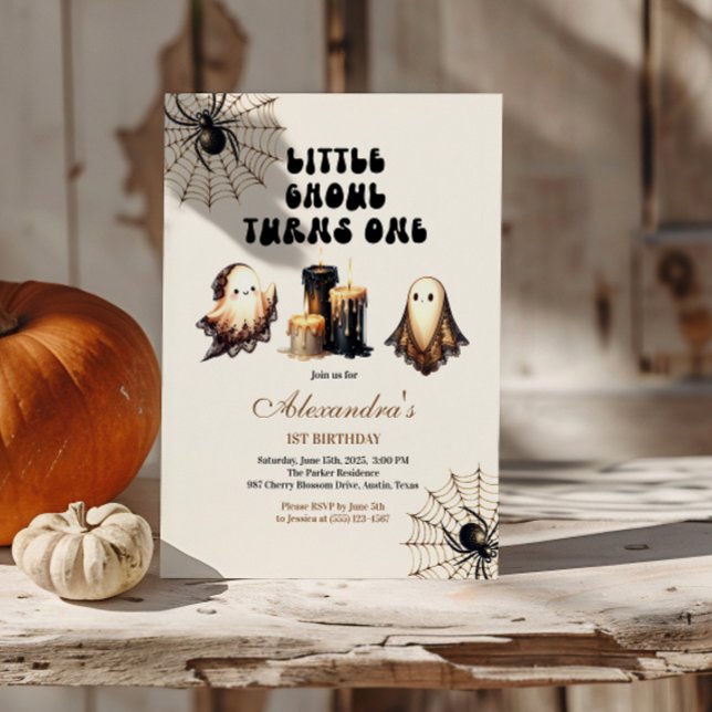 Invitation Anniversaire Neutral Little Ghoul (Créateur téléchargé)