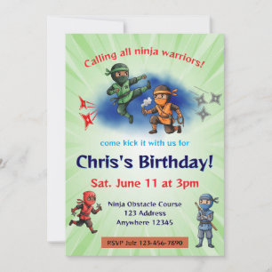 Invitation Anniversaire Ninja Warrior