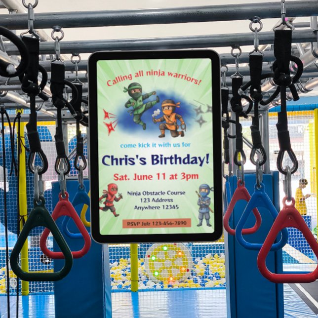 Invitation Anniversaire Ninja Warrior (Créateur téléchargé)